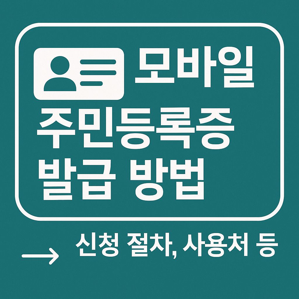모바일 주민등록증 발급 방법
