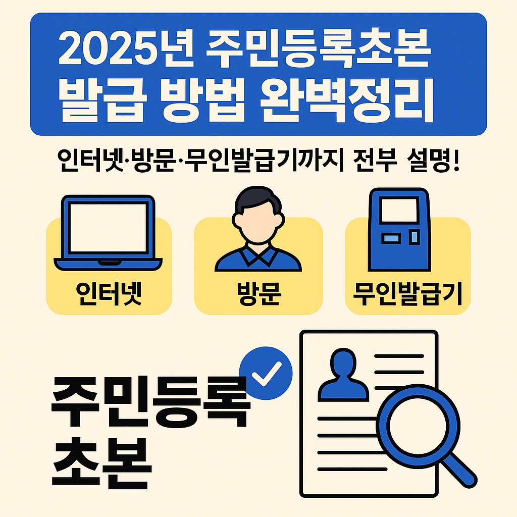 2025년 주민등록초본 발급 방법