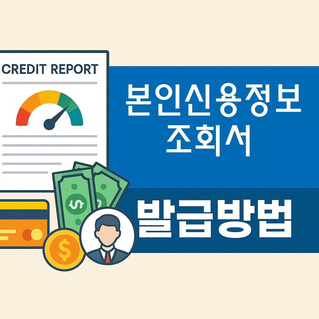 본인신용정보조회서 발급방법
