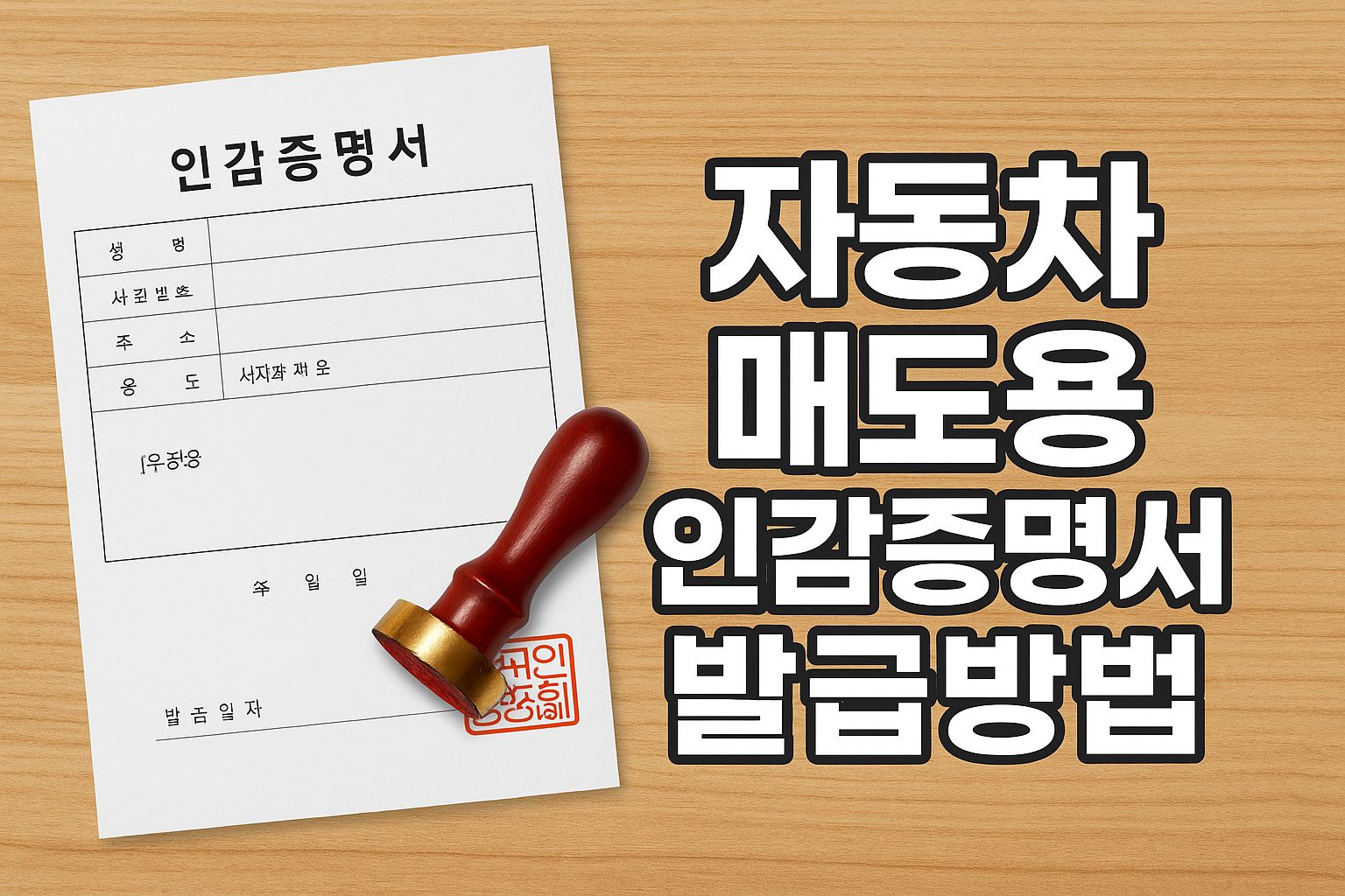 자동차 매도용 인감증명서 발급 방법